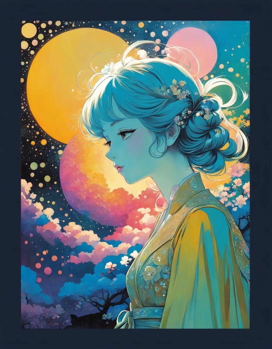 vibrant, dreamlike, impressionist style