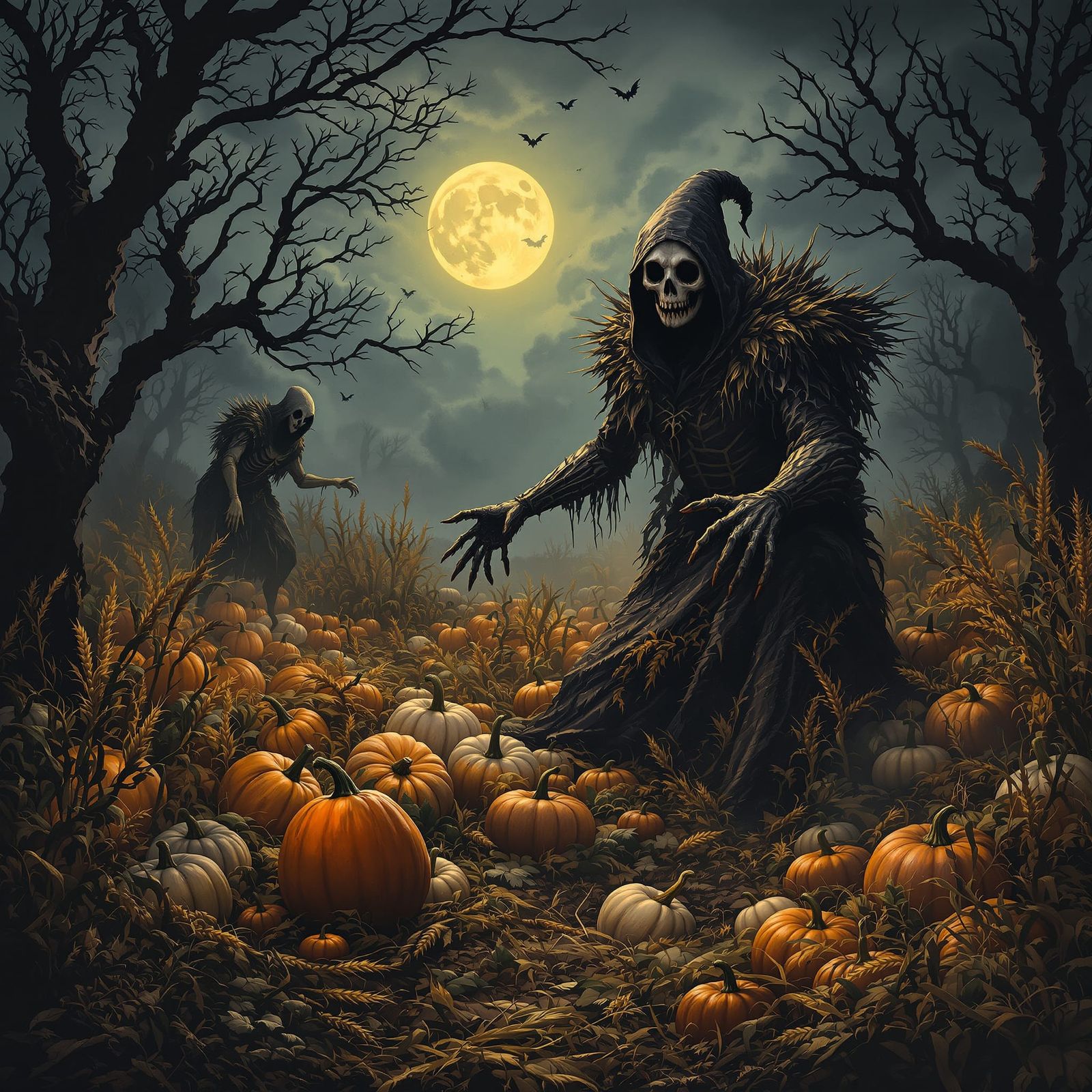 Grimdark Haunted Bavarian Harvest Festival Scene