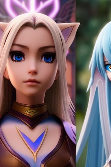 Holographic Angel Elf with Fairy Wings