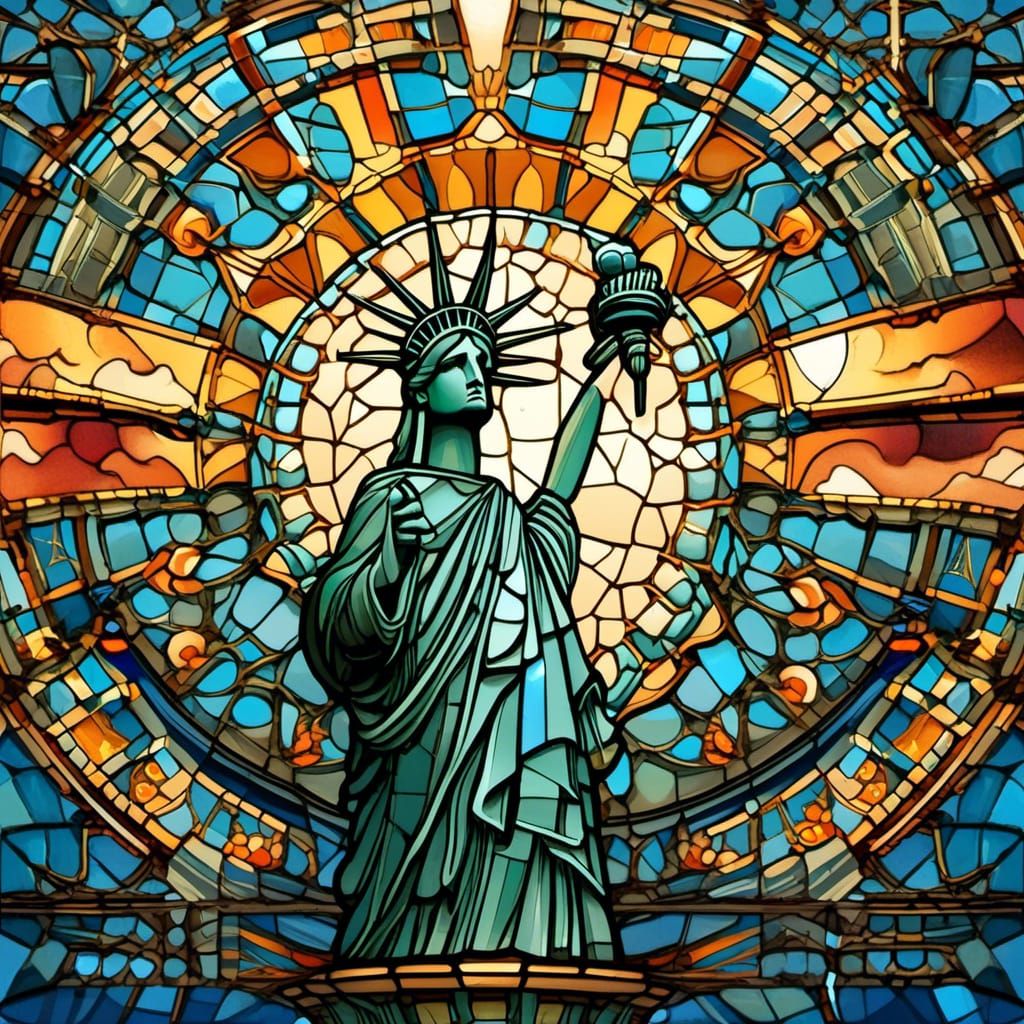 Cracked Paper Statue of Liberty