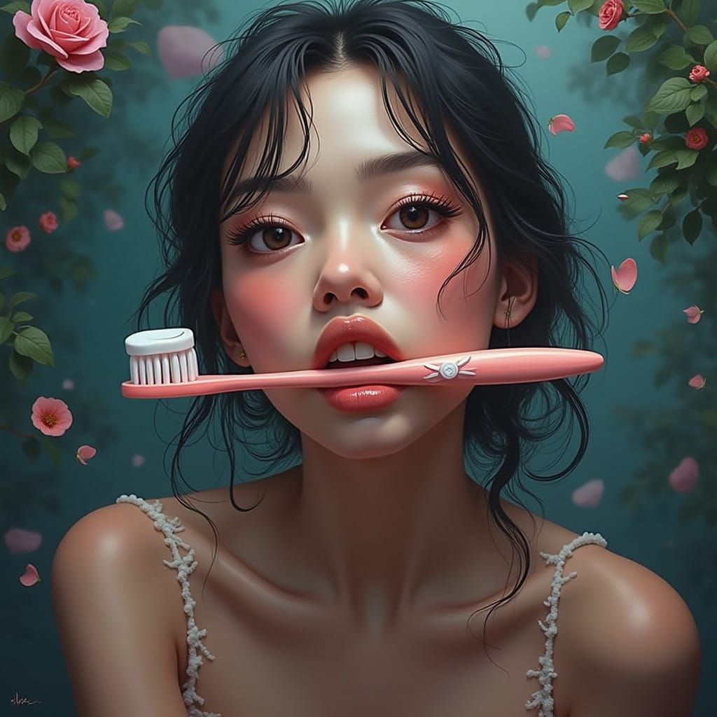 Whimsical Dreamwoman Amidst Futuristic Landscape