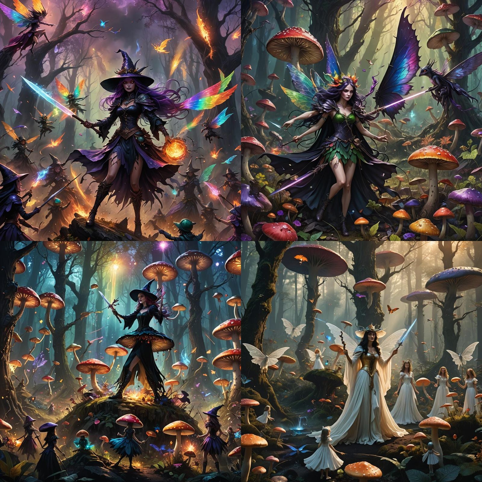 Dark Witch vs Fairies in Mushroom Kingdom