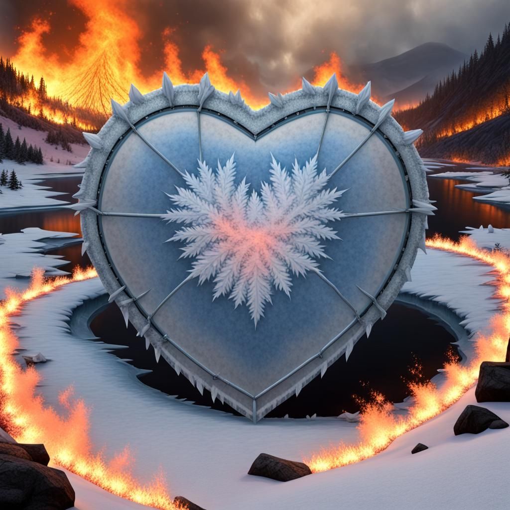 heart shield on lake of fire