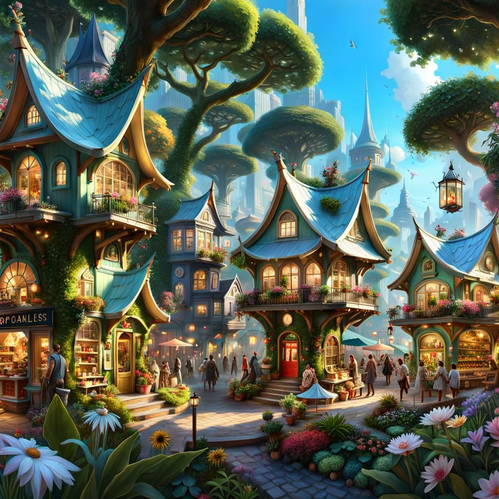 Fairy Village: A Hyperdetailed Photorealistic Scene