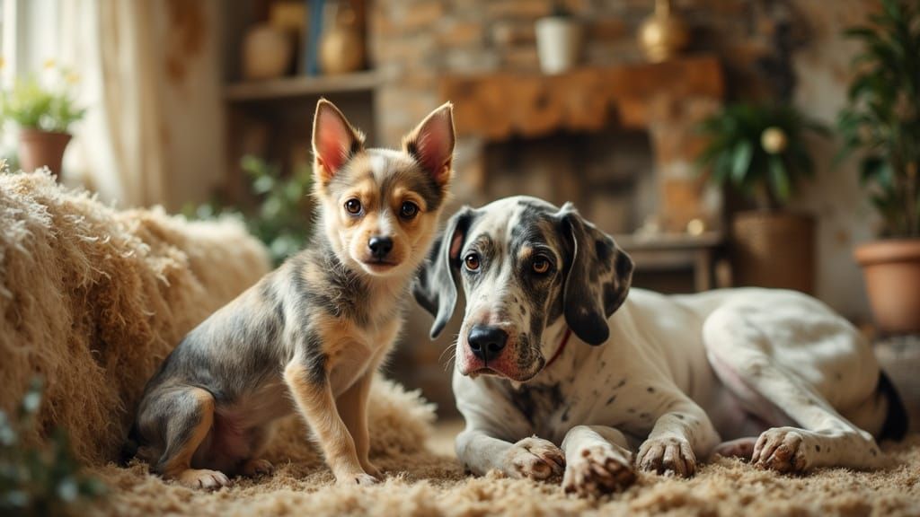Great Dane and Chihuahua Play Together in Ethereal Style