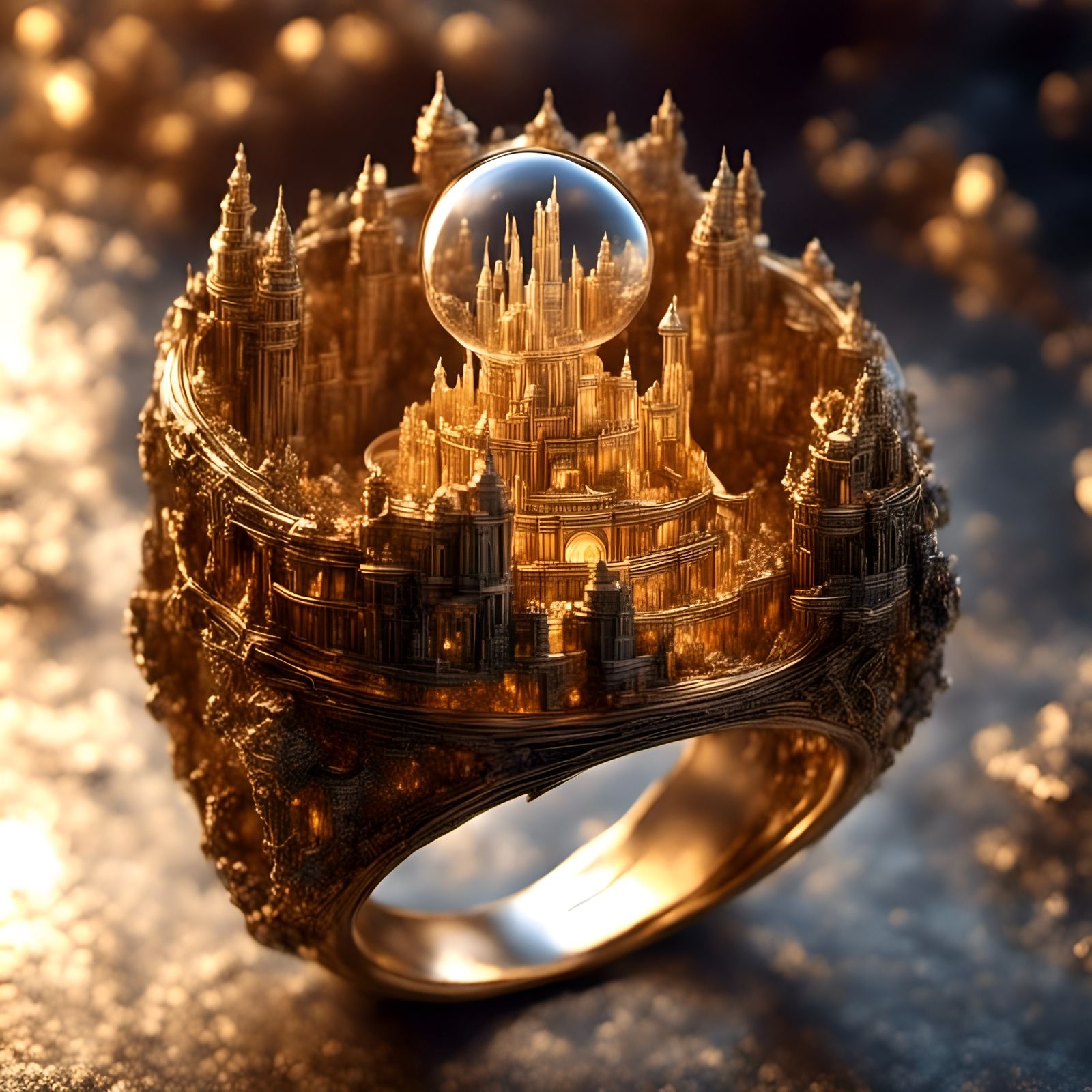 Ring World Fantasy with Castle War, Detailed Render