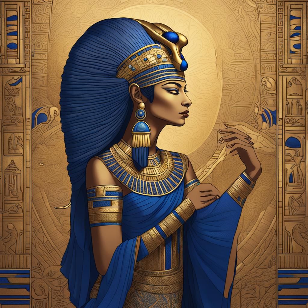 Egyptian Queen in Elegant Classic Pose