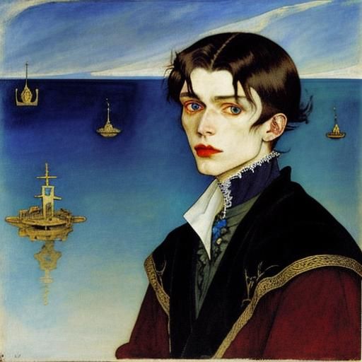 Vampires Lighting Hearts by the Blue Sea