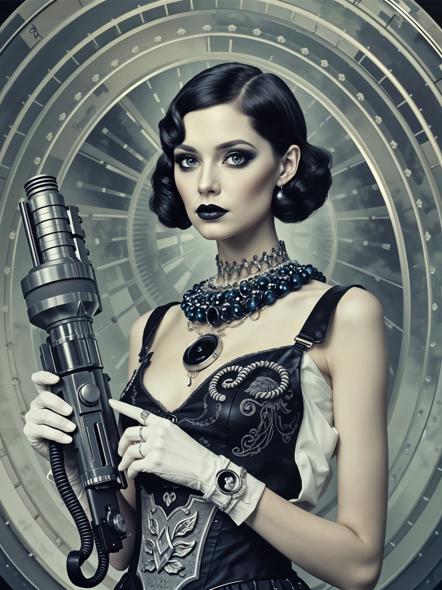 Raygun Gothic Art Deco Editorial Portrait