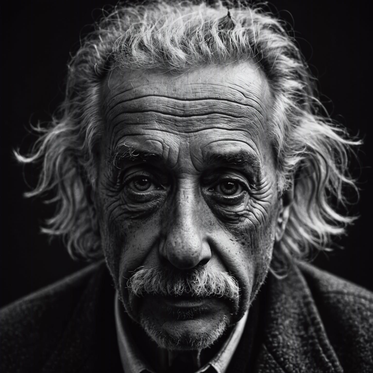 Einstein Portrait in High-Contrast Style