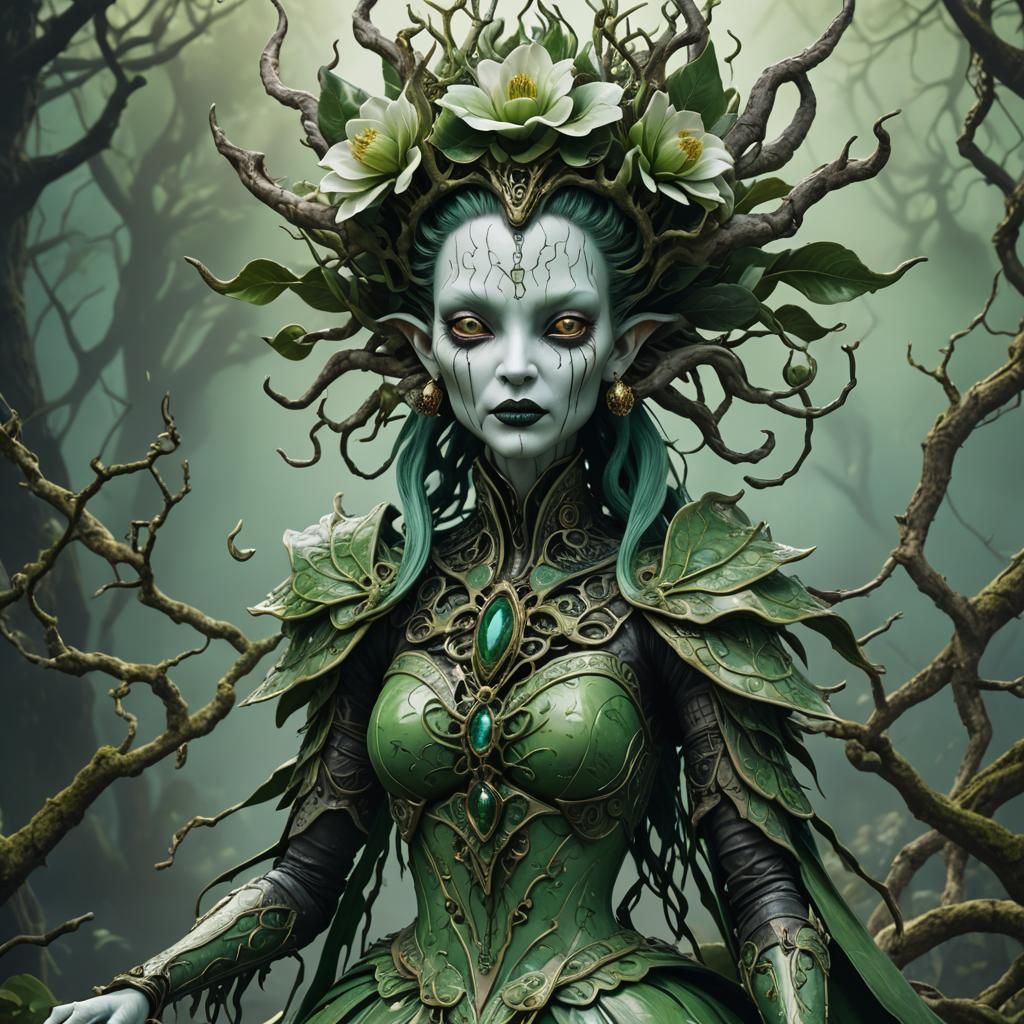 Demonic Porcelain Extraterrestrial Doll in Detailed Matte Pa...