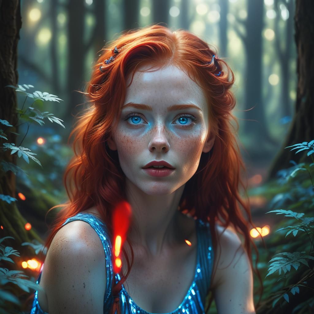 Mystical Forest Portrait in Digital Art Style