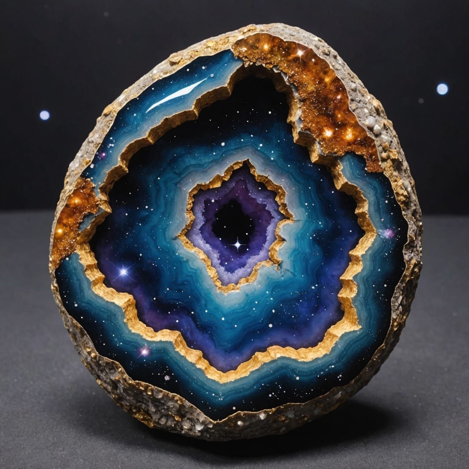 Galaxy Inside Geode Formation