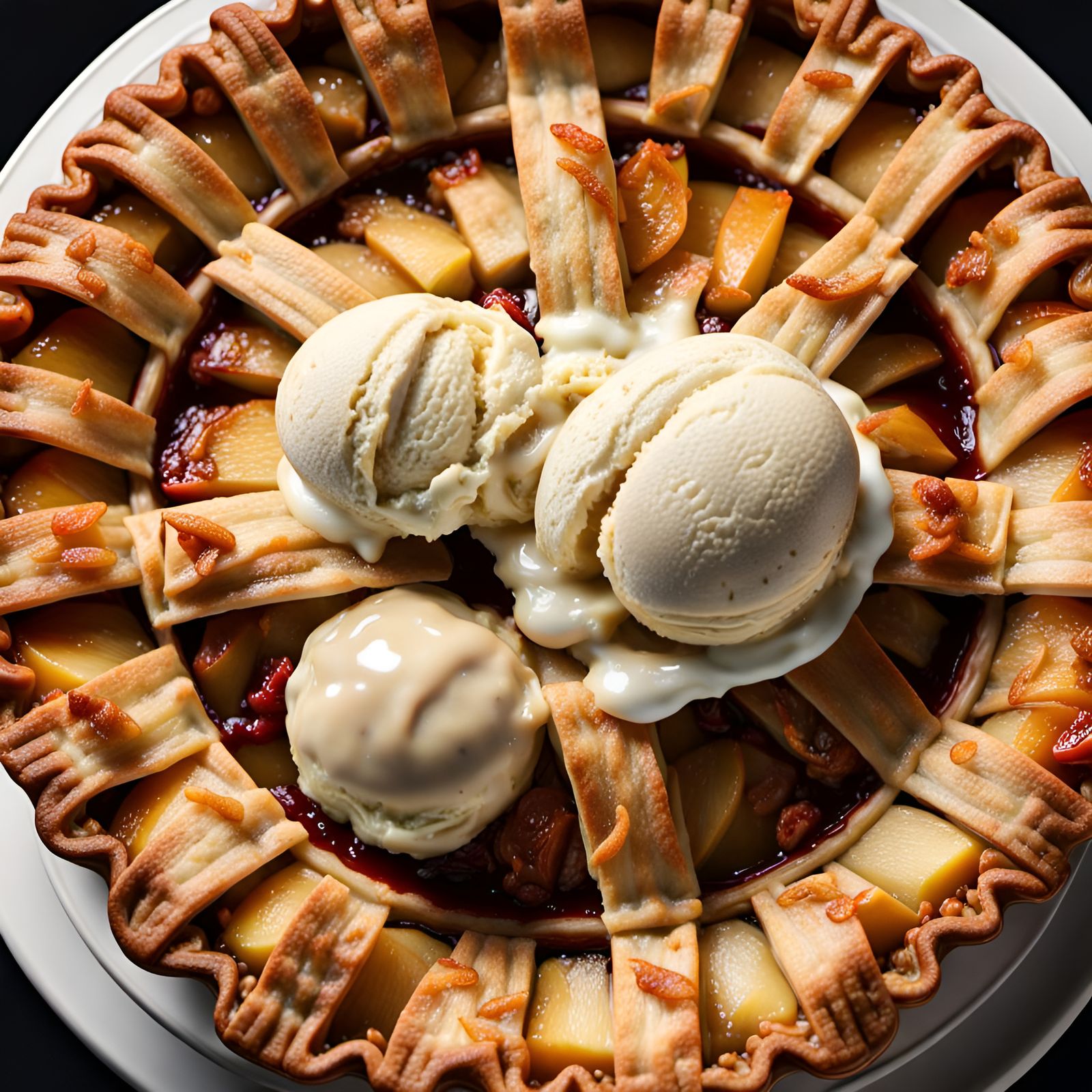 Hot Apple Pie with Ice Cream