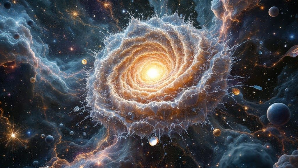 Cosmic Organic Collision Reveals Shattered Galaxy