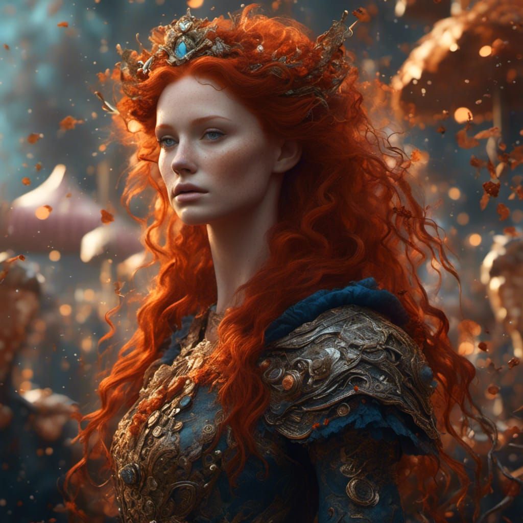 Redhead Portrait in Detailed Matte Painting Style