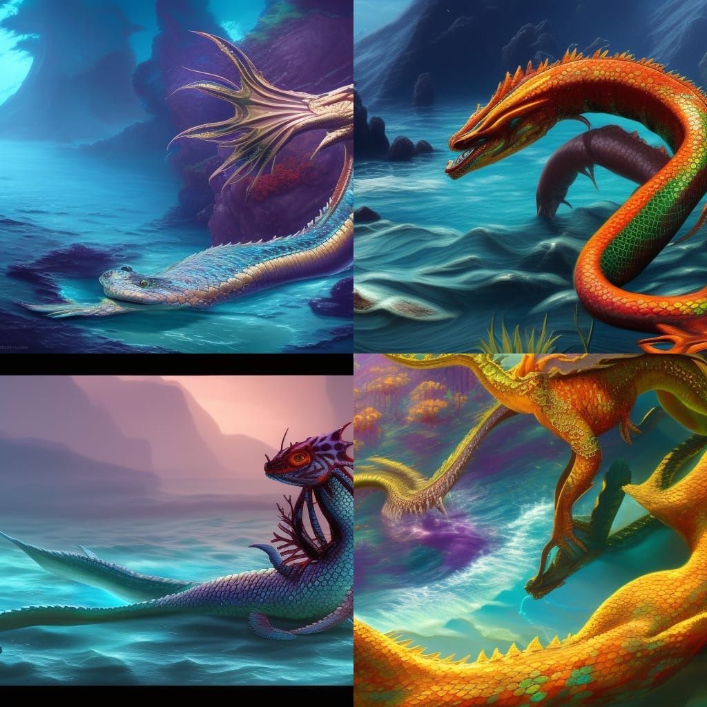 Water Dragon Mermaid in a Fantastical Ocean