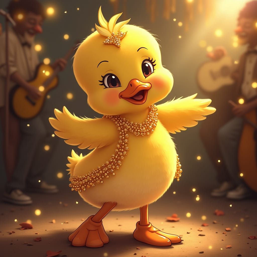 Duckling's Joyful Flapper Dance in Anime Style