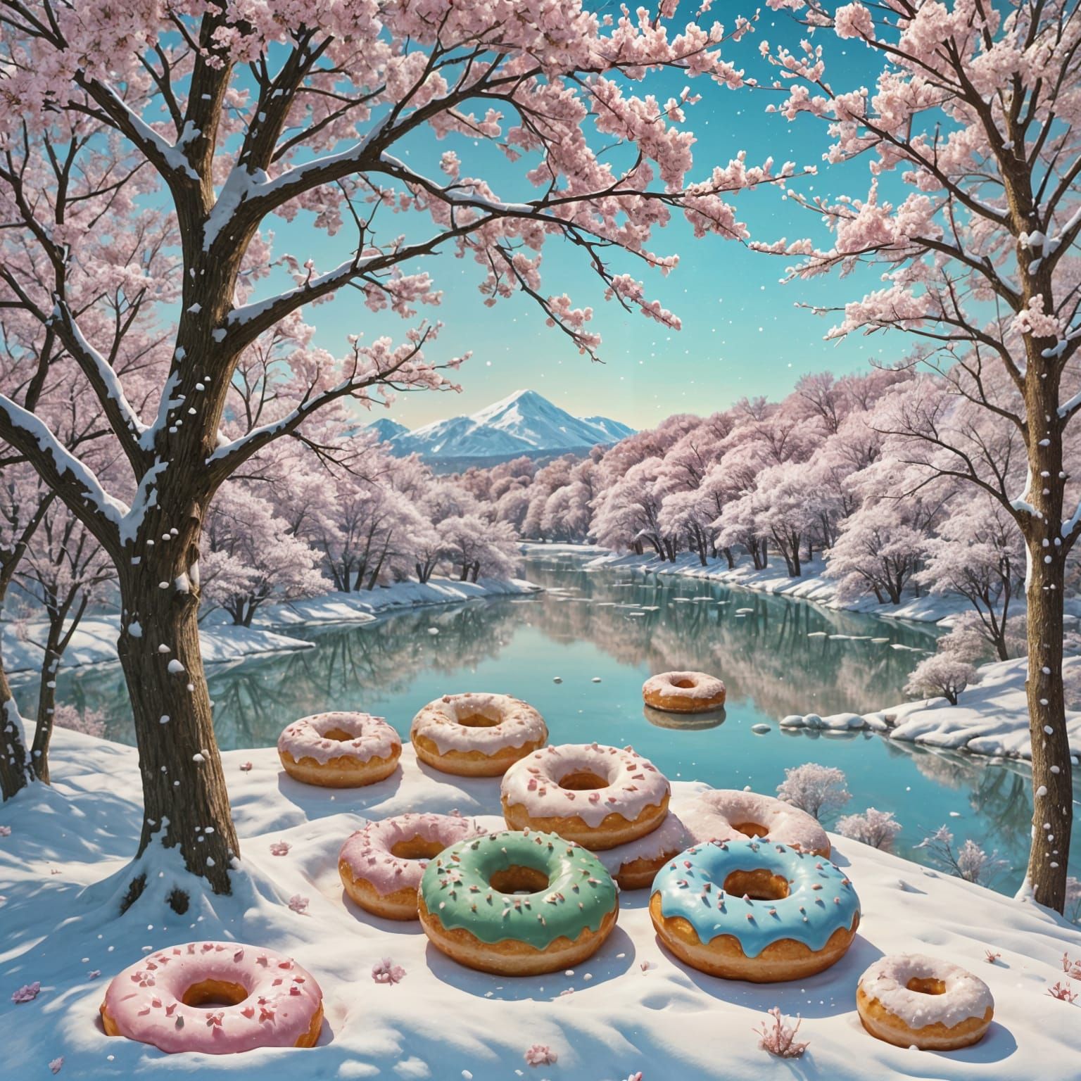 Donuts in Winter Wonderland Art