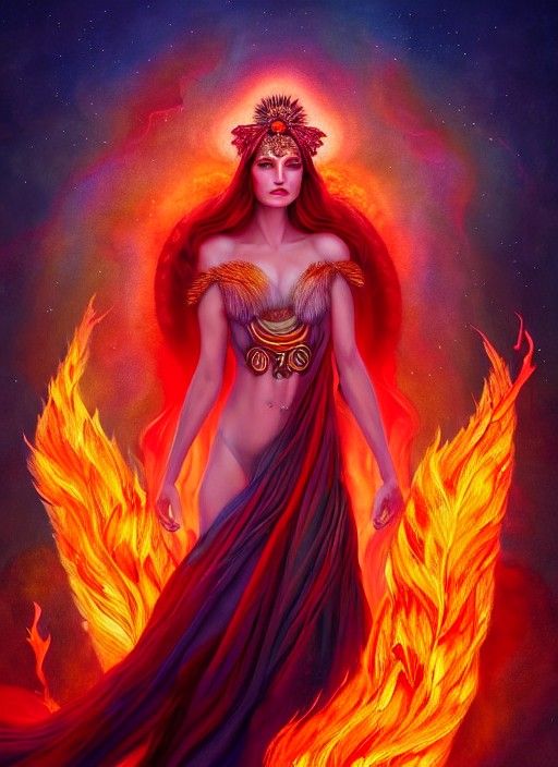 Goddess of the Hearth in Flames