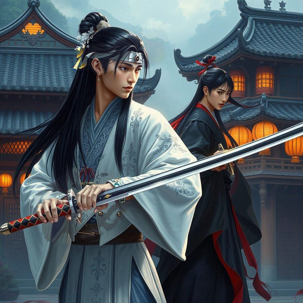 Mystical Warriors in Ancient Chinese Landscape