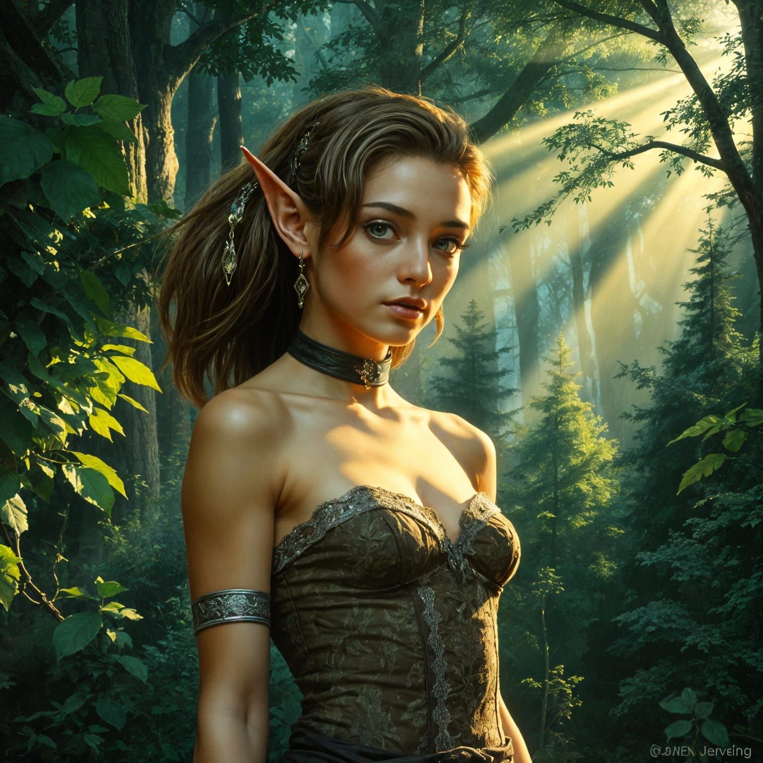 Fantasy Forest Elf Portrait in Epic Lighting