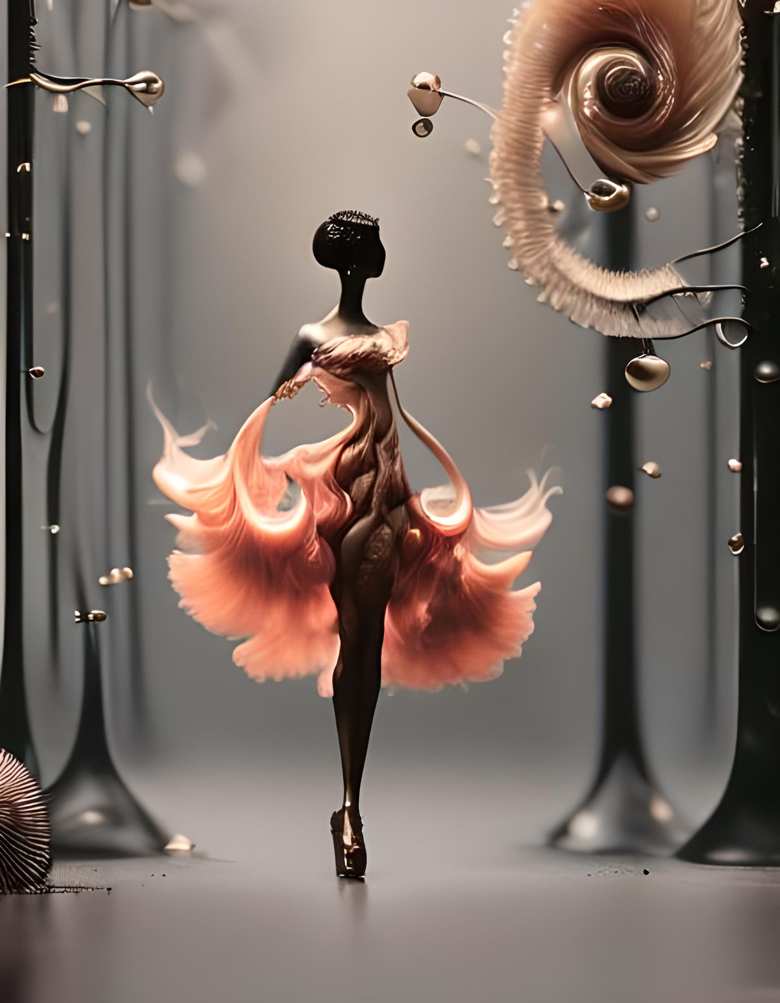 Elegant Ferro Fluid Face in Film Noir Style