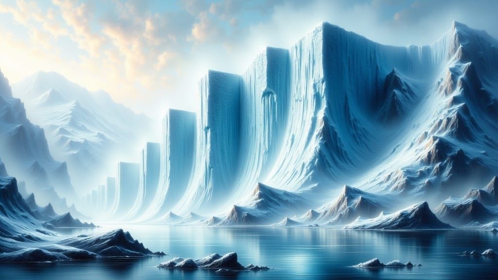 Glowing Ice Wall of Antarctica in Icy Splendor