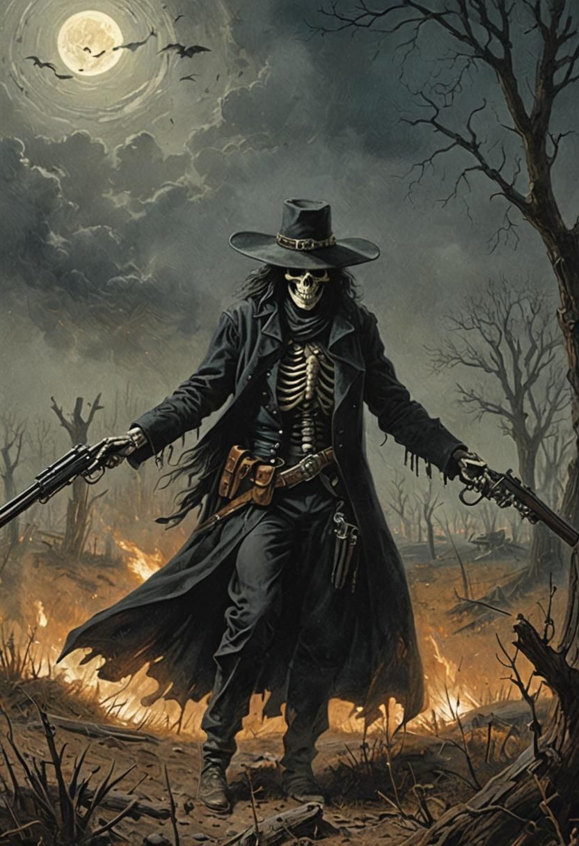 Grim Reaper Sniper in Desert Landscape