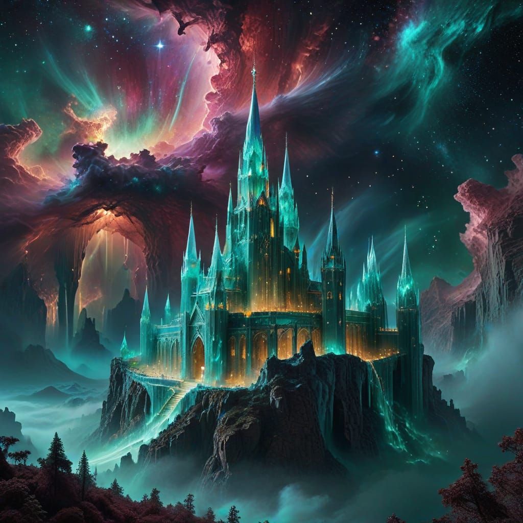 Ethereal Celestial Palace in Azure Void