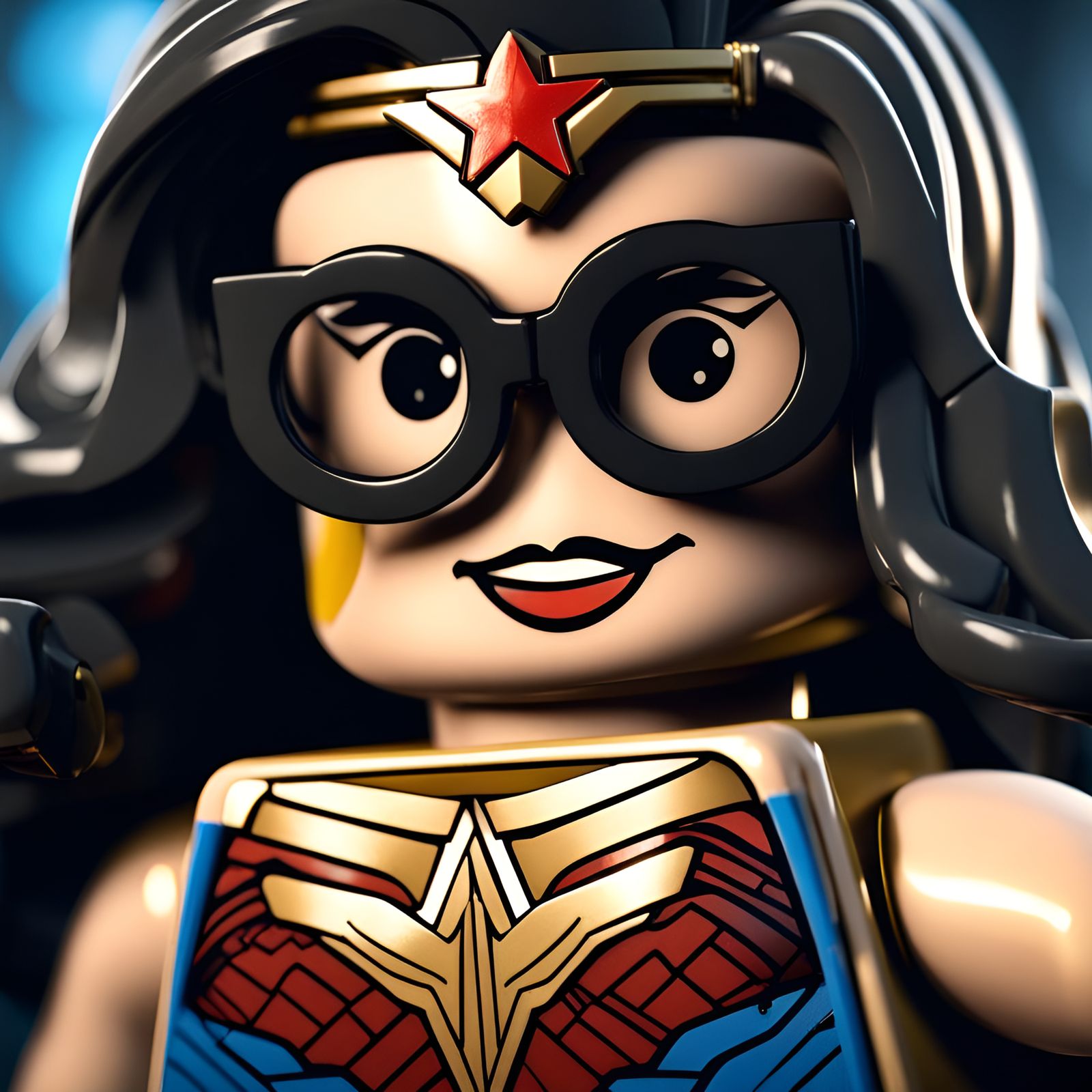 Lego wonder woman with glasses