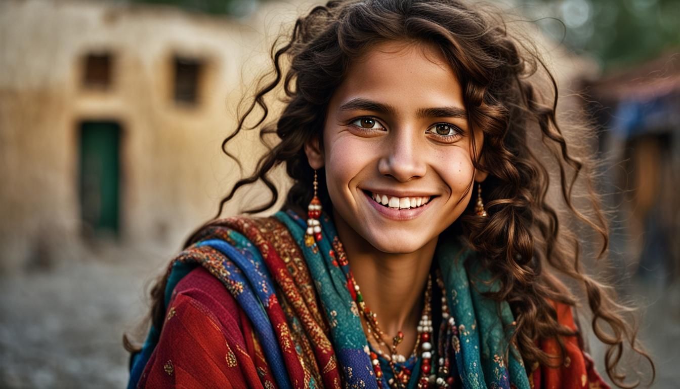 Smiling Young Woman: Professional Color Portrait