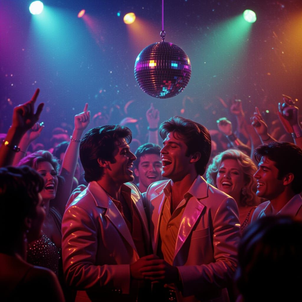 1980s Gay Rom-Com Climax With Neon Lights