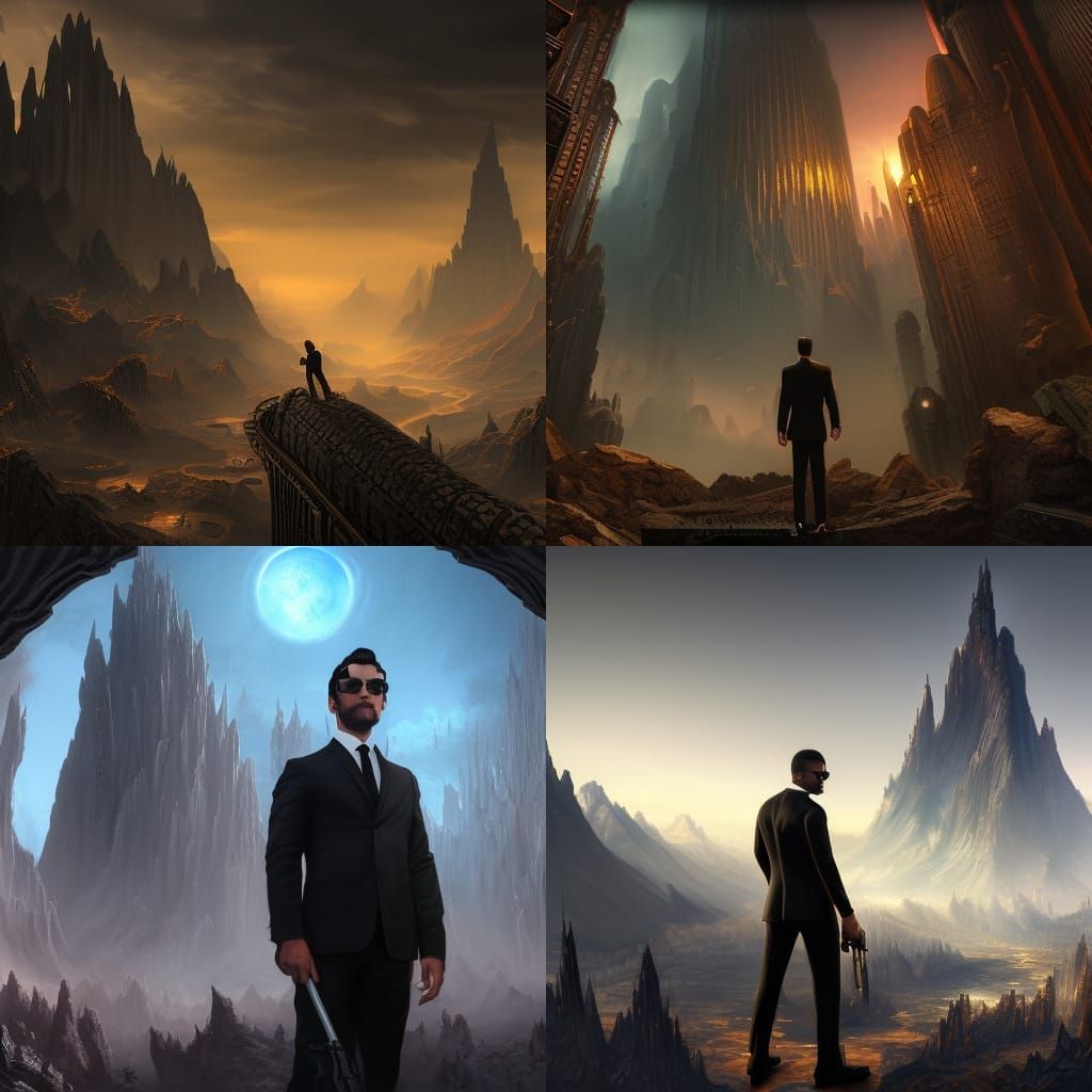 Men in Black: Detailed Matte Painting