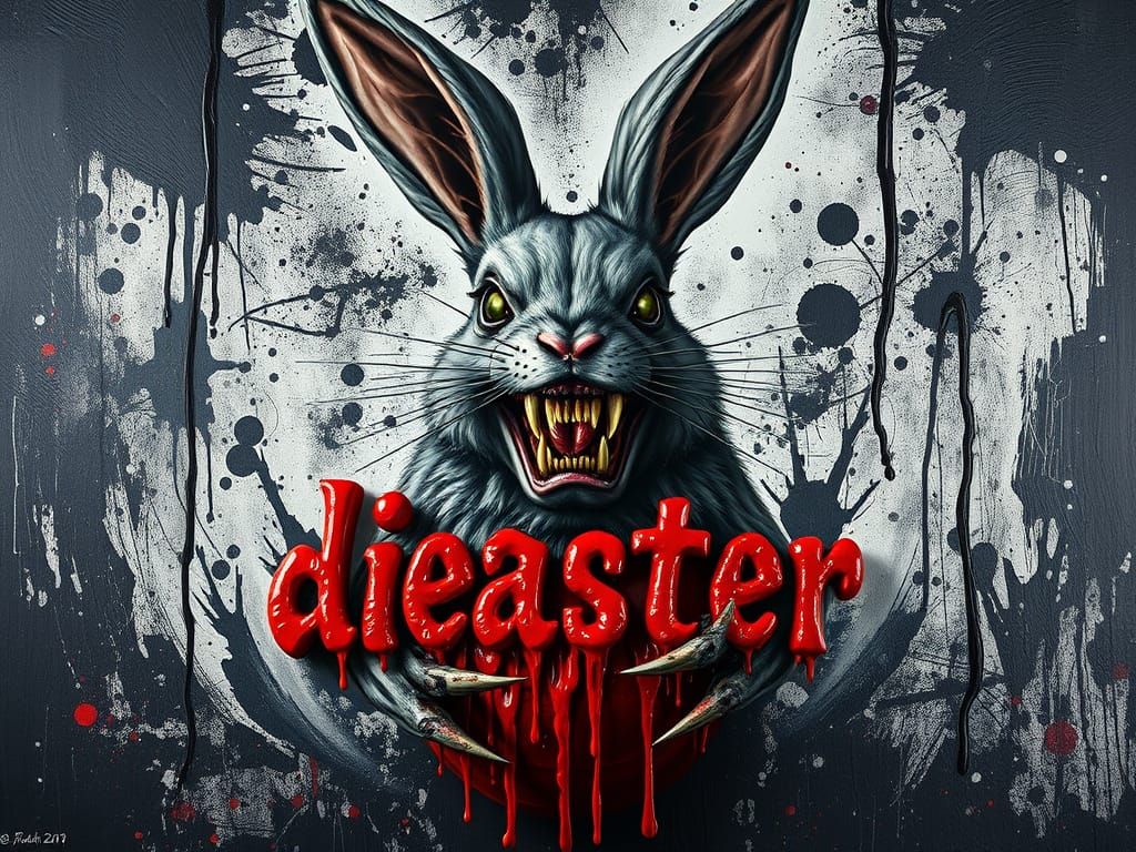 Hellish Easter Bunny Emerges from Dark Surrealism