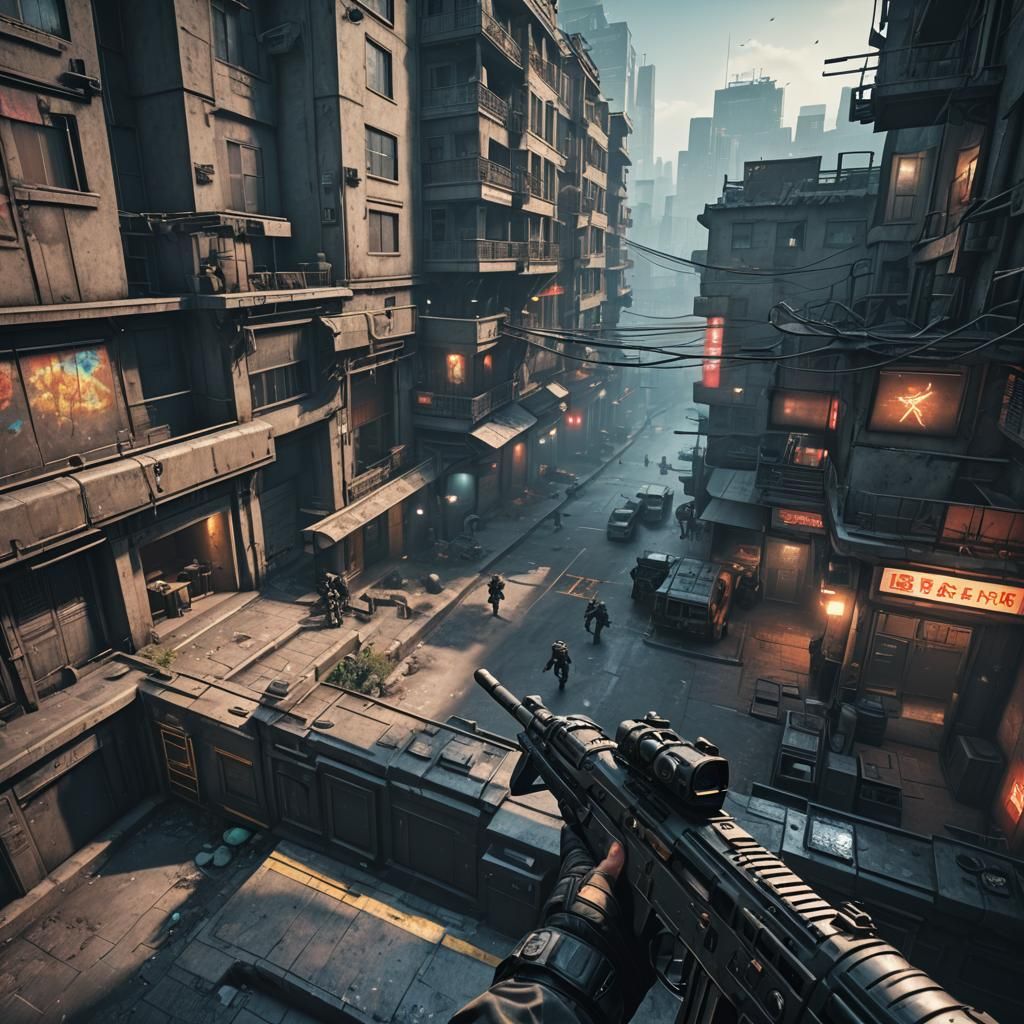 Cyberpunk Counter-Strike: Hyperrealistic, Detailed Scene