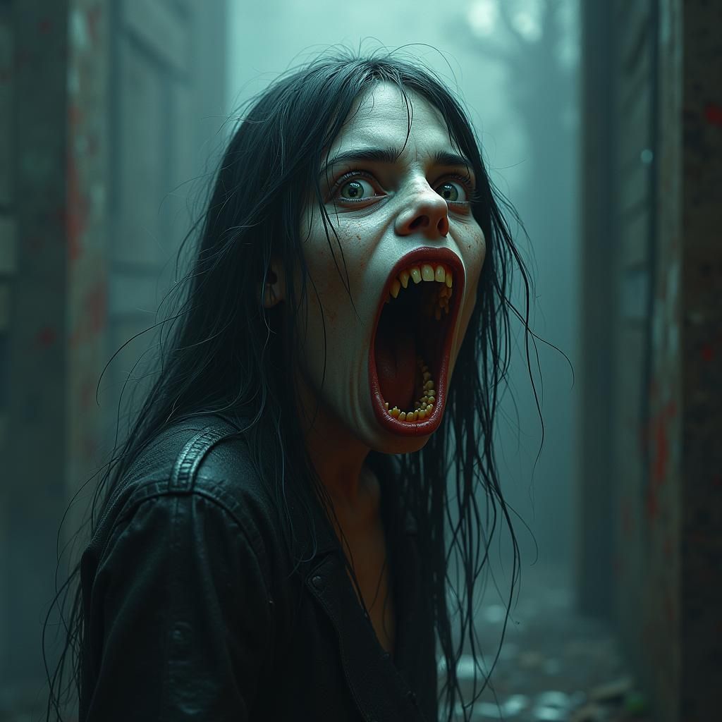 Monstrous Girl Portrait in Dark Fantasy Style