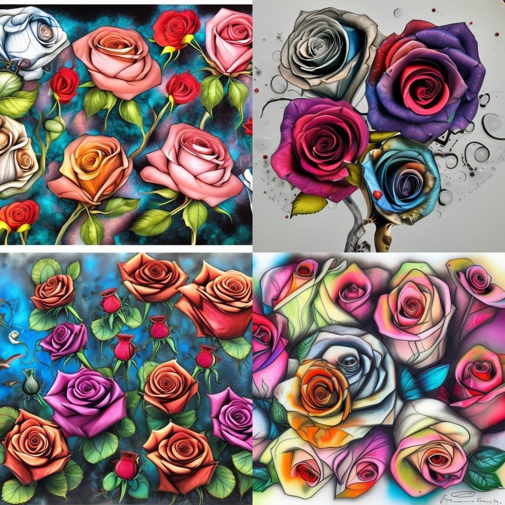 multi colored roses
