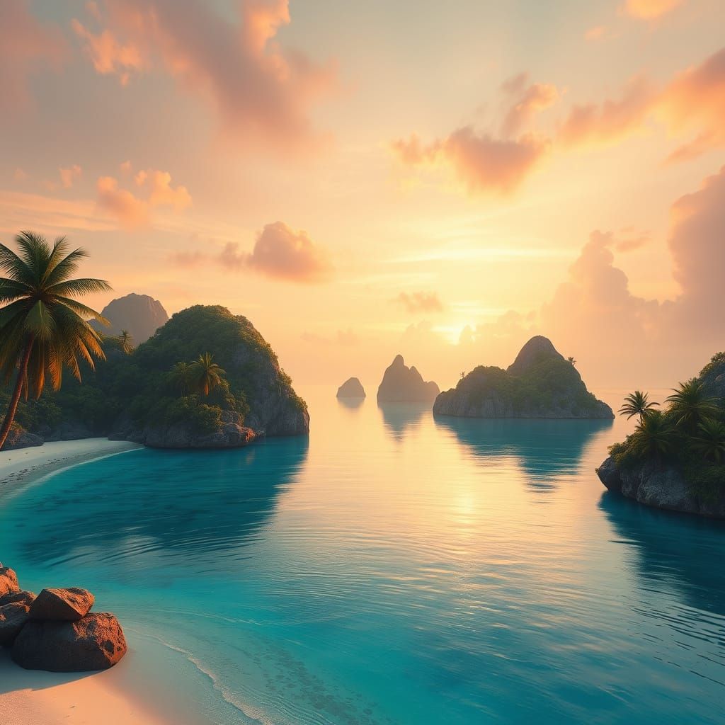 Majestic Maldivas Archipelago in Fantasy Concept Art Style