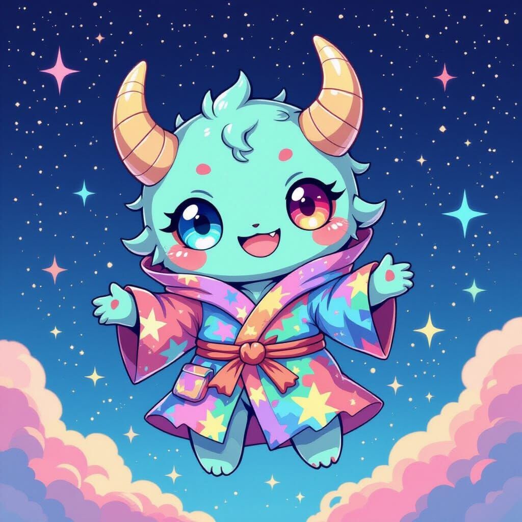 Chibi Space Monster in Kawaii Style