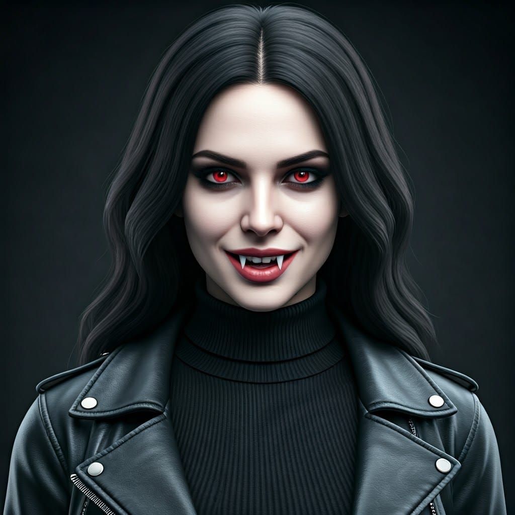 Goth Vampire Woman Portrait in Photorealistic Style