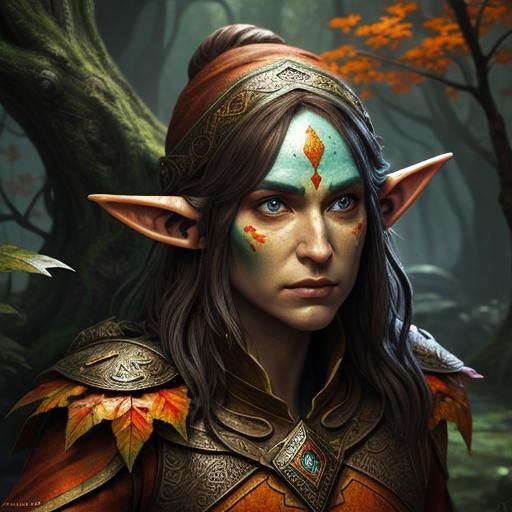 Autumnal Elf Home: Hyperrealistic Concept Art