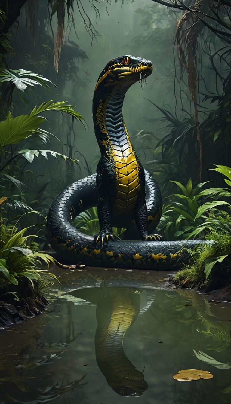 Eerie Hyper-Realistic Tiger Snake Mutant Dominates a Pollute...