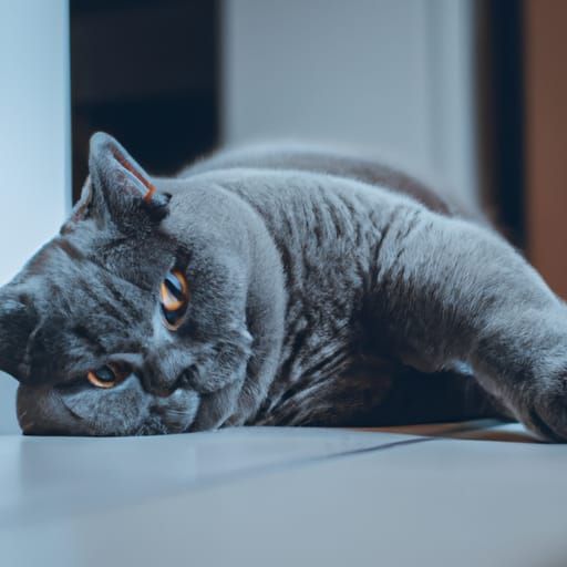 Blue British Shorthair Cat Portrait