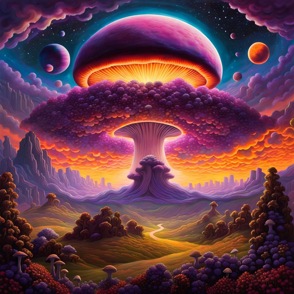 Surreal Celestial Beings in Impressionist Style