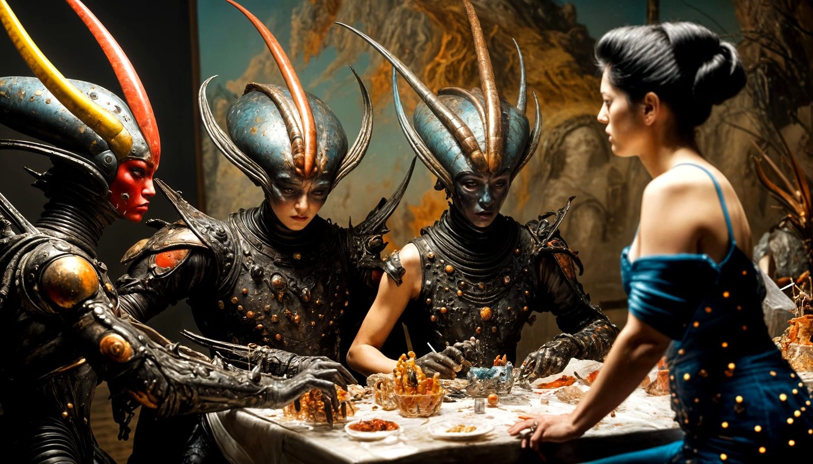 Abstract Alien Portraits in Bizarre Landscape