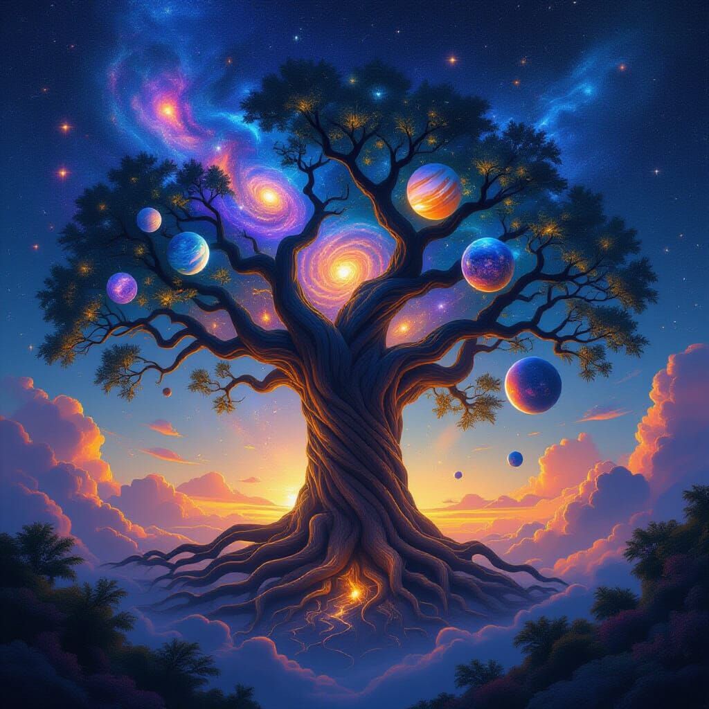 Cosmic Tree of Life with Planets in Deep Space