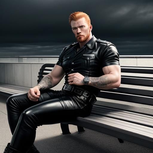 Gay Ginger Man in Leather, Tom of Finland Style