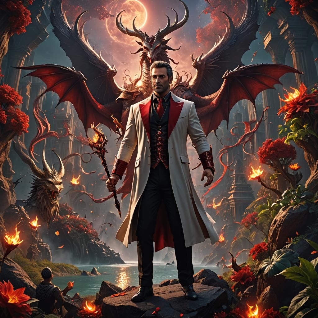 Lucifer's Earthly Delight: Detailed Fantasy Concept Art