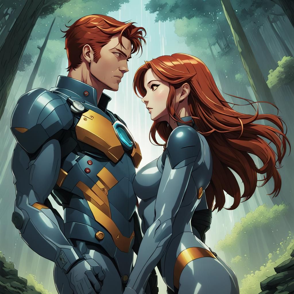 Anime Style Jean Grey and Scott Summers